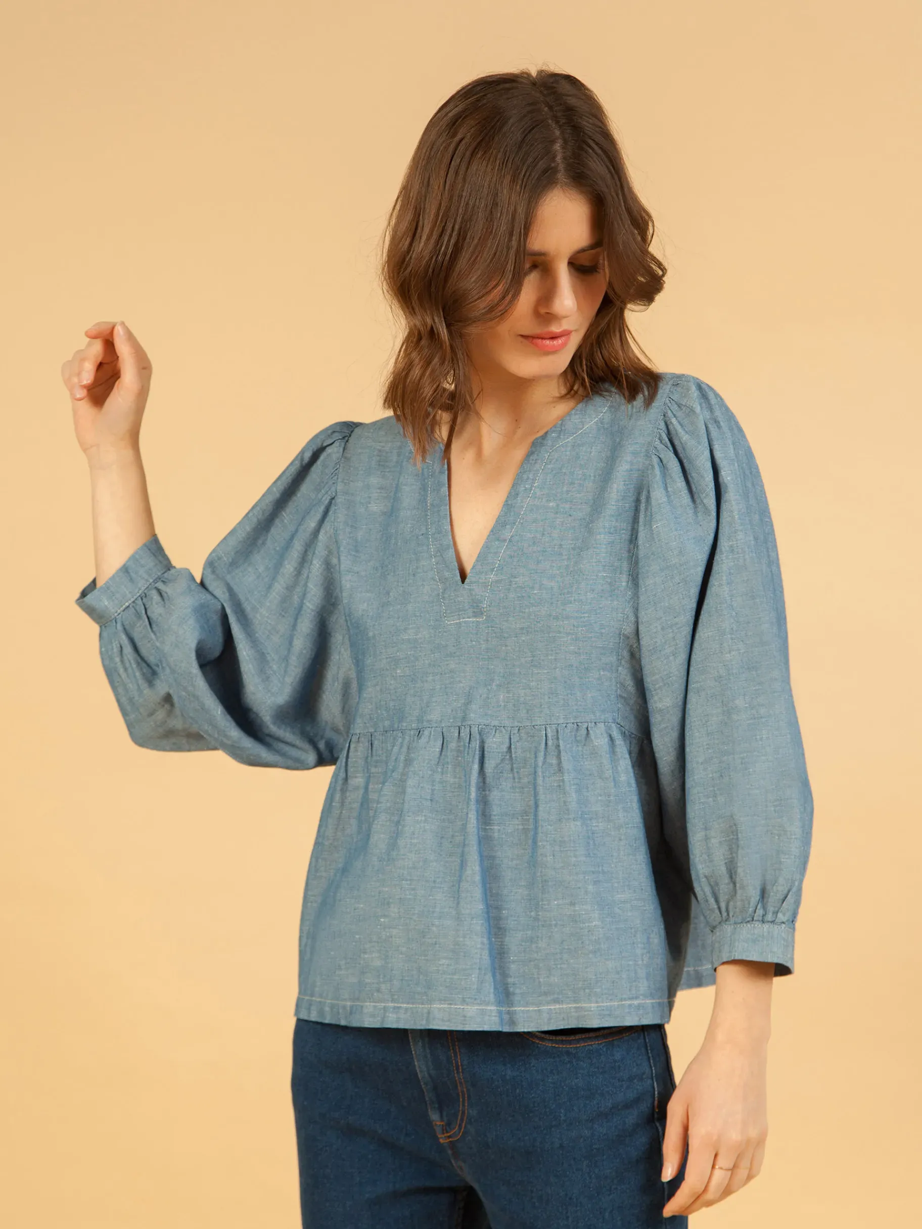 BENSIMON Tops & Chemises<Blouse faika CHAMBRAY