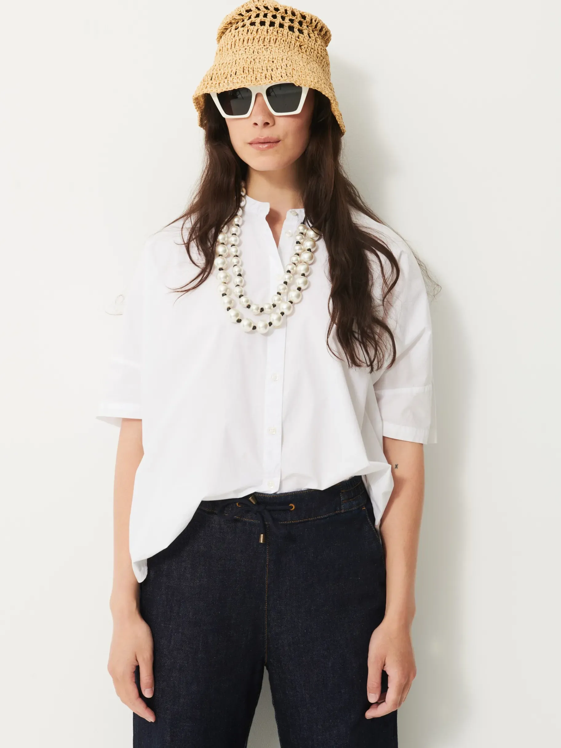 BENSIMON Tops & Chemises<Blouse lanica BLANC