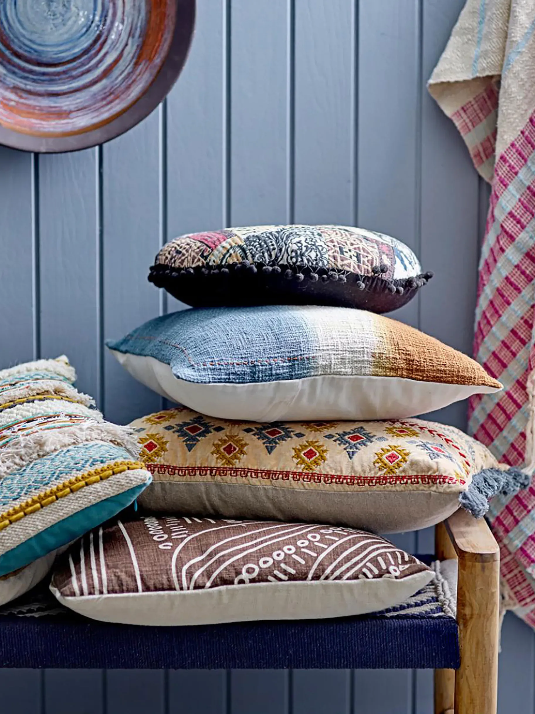 BENSIMON Coussins<Coussin degrade bleu roux 45x45 - bloomingville MULTICOLORE