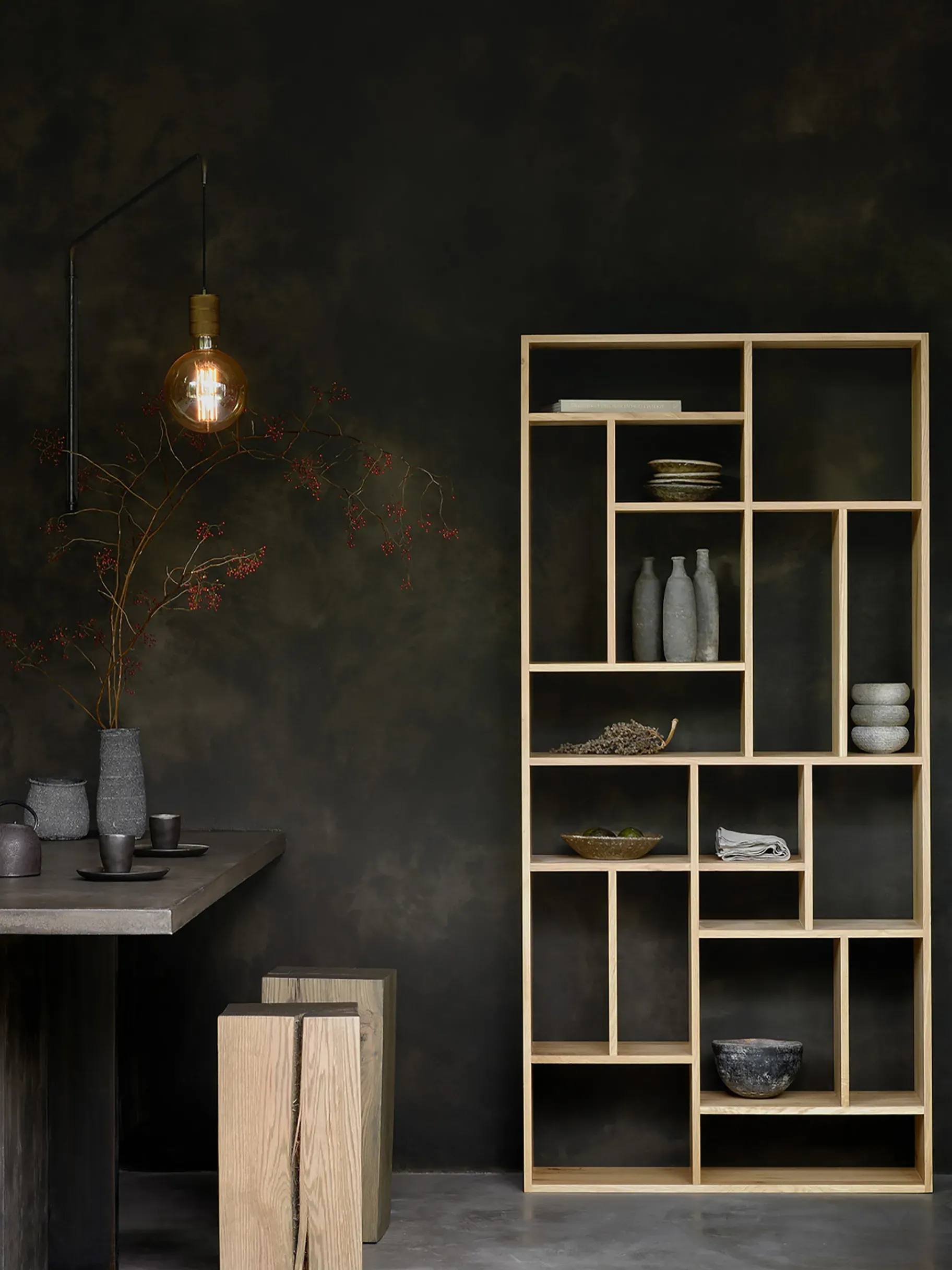 BENSIMON Rangement<Etagere m rack medium chene massif 104x30x219 cm - ethnicraft #ffffff