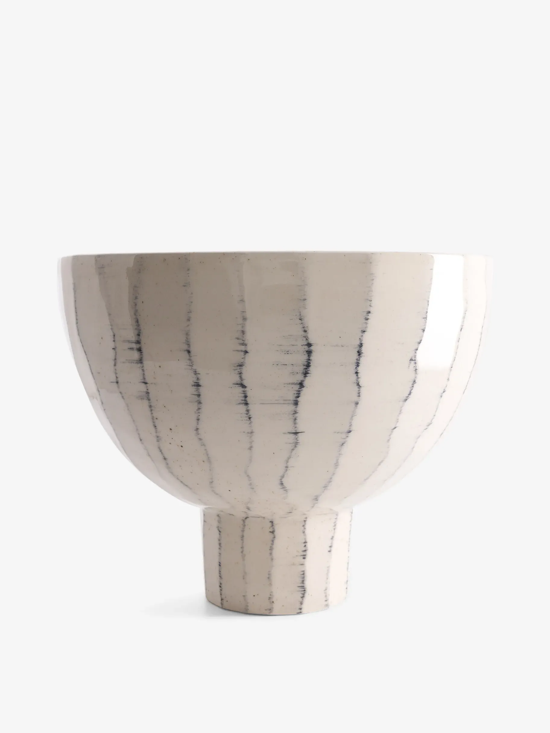 BENSIMON Vases<Grand vase rayures bleu ECRU