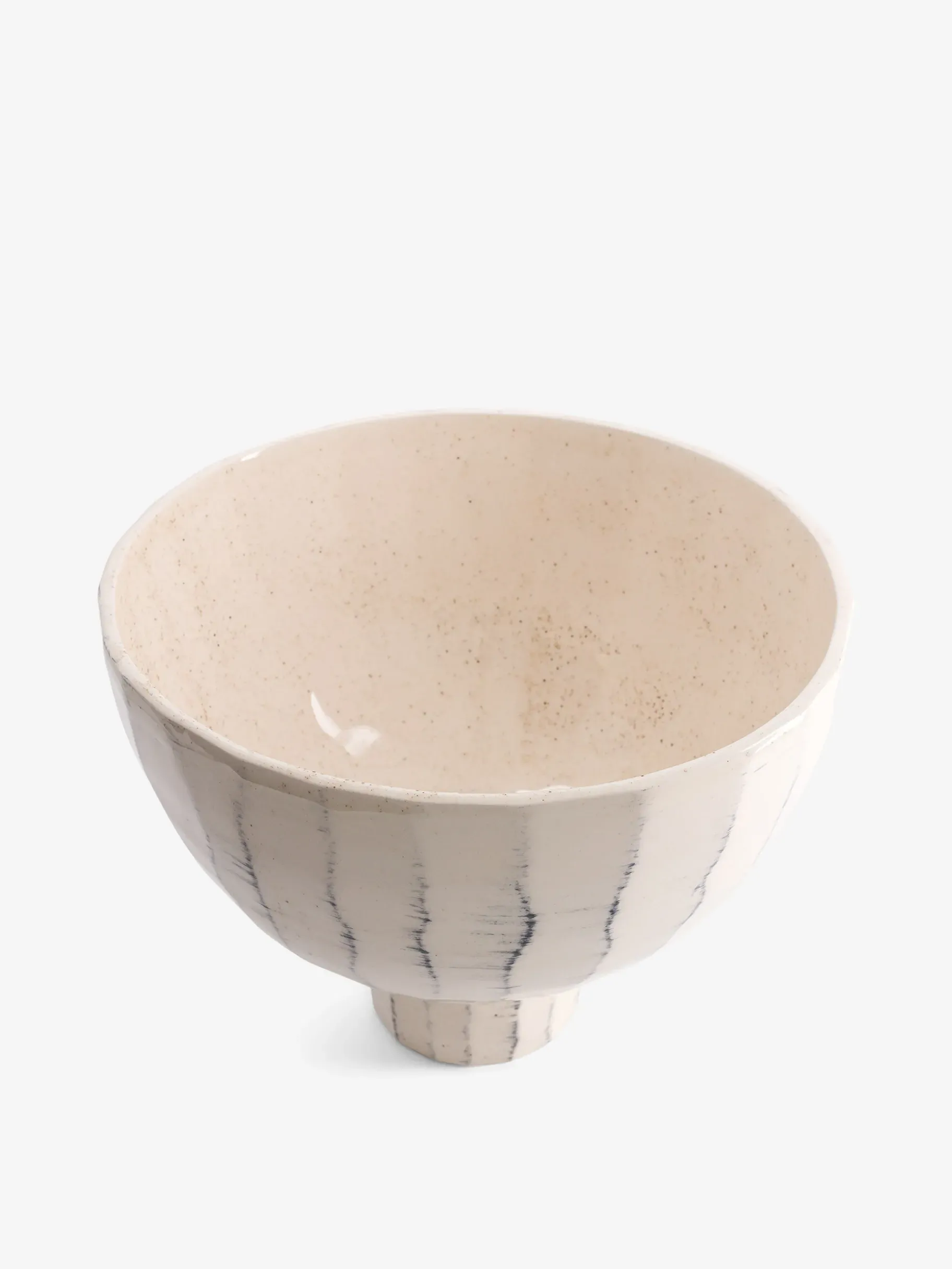 BENSIMON Vases<Grand vase rayures bleu ECRU