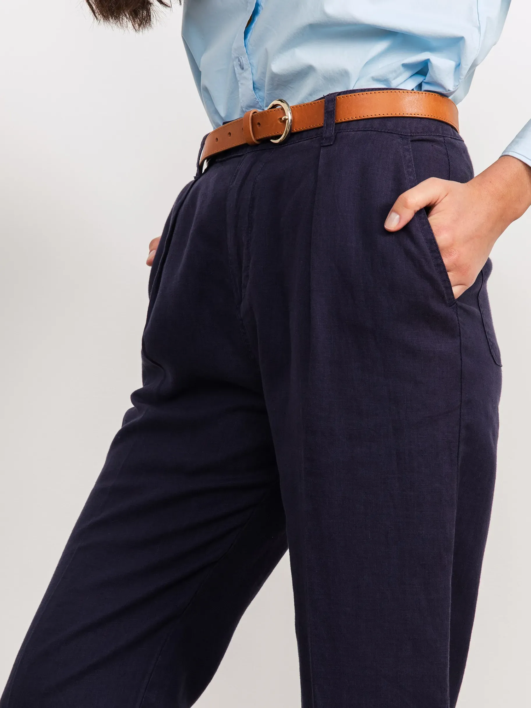 BENSIMON Pantalons<Pantalon lin gilou MARINE