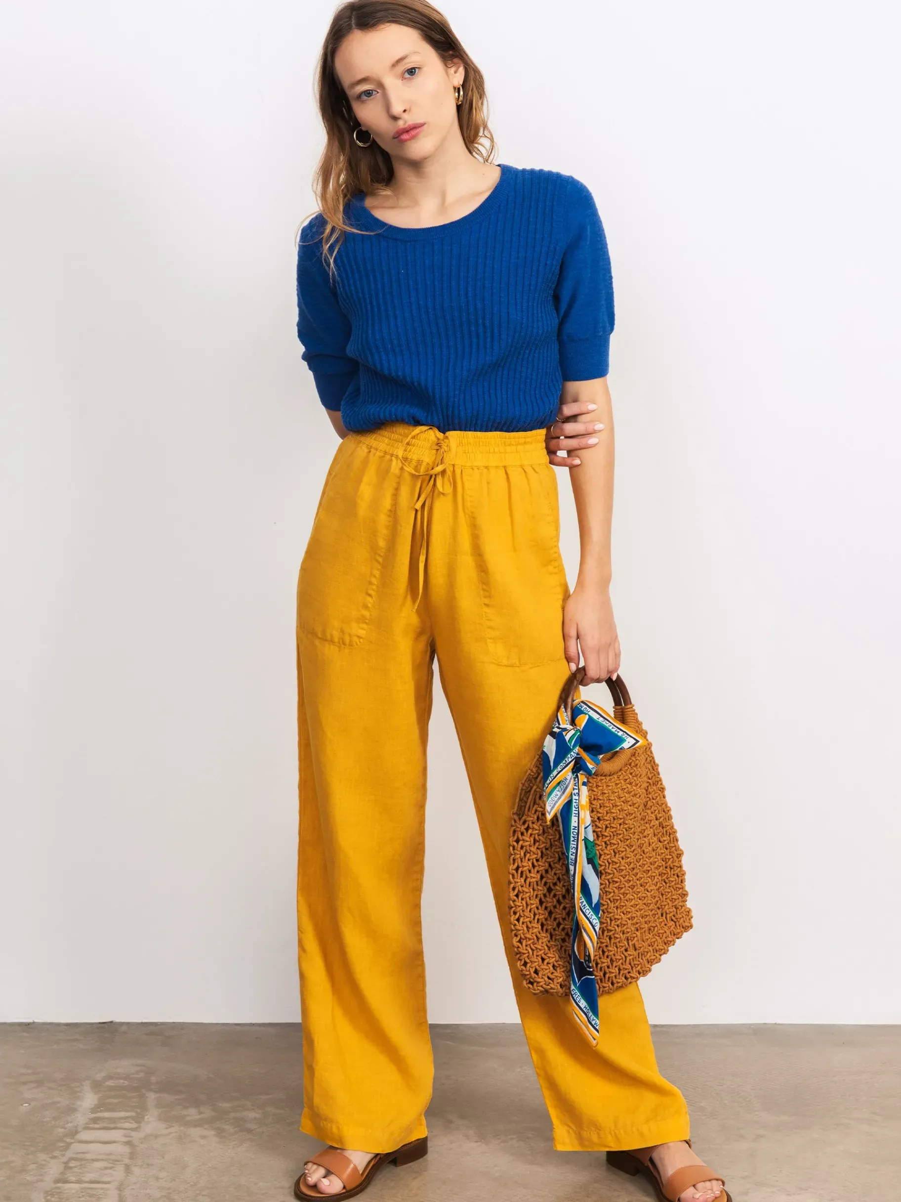 BENSIMON Pantalons<Pantalon lin gunther CURRY