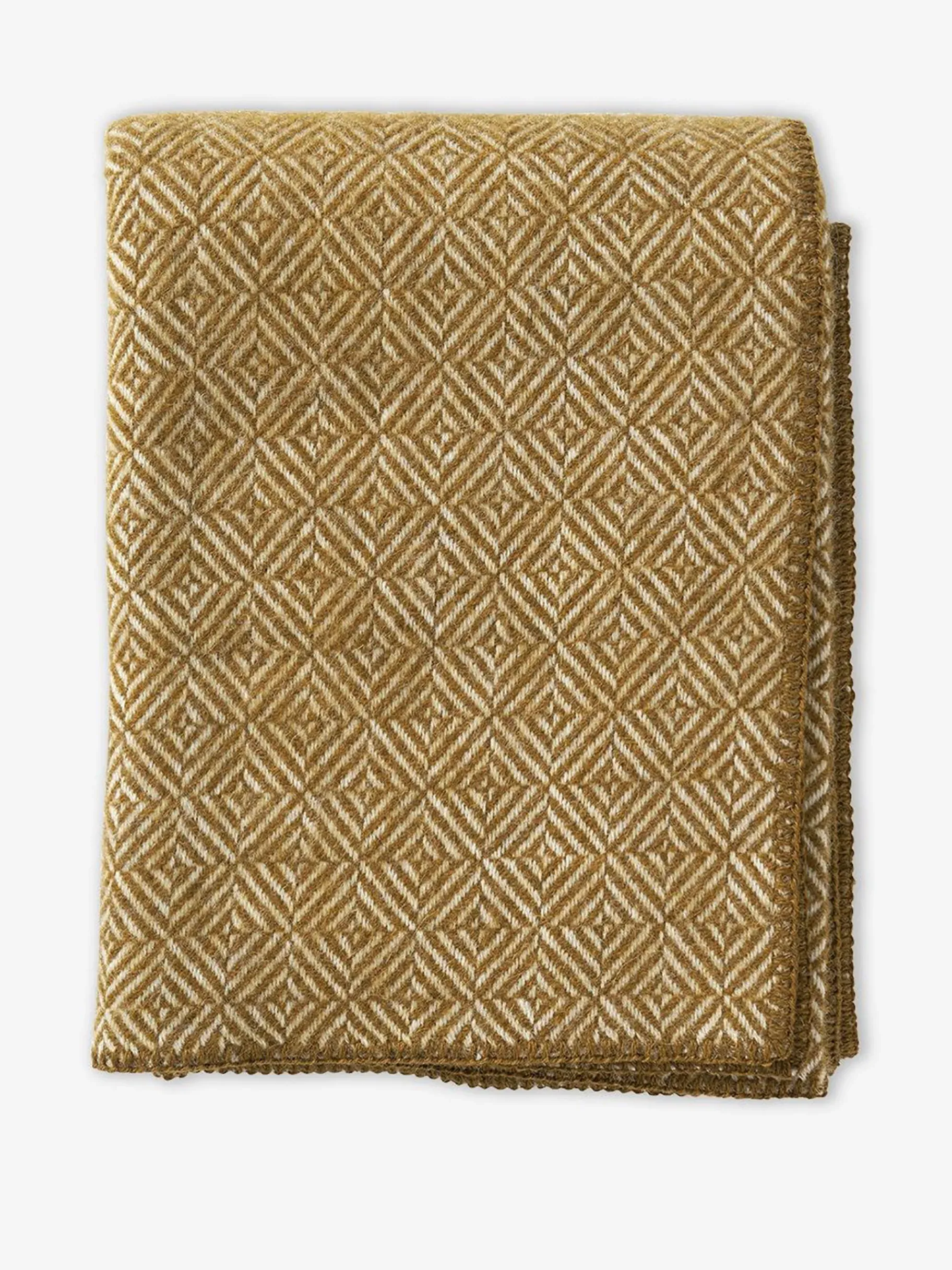 BENSIMON Plaids<Plaid en laine losange safran - klippan CARAMEL