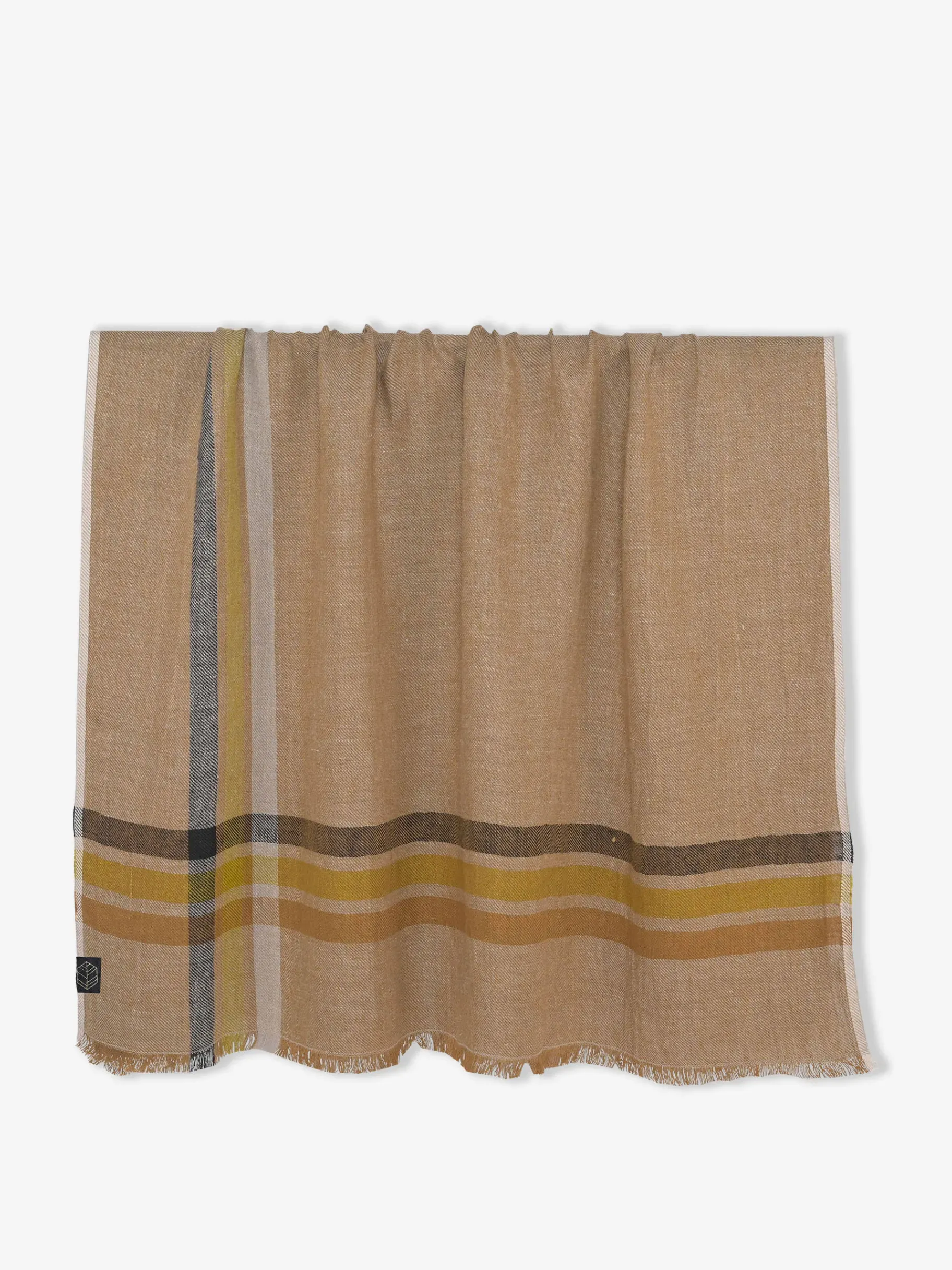 BENSIMON Plaids<Plaid lin ligne bleu 135x190cm - harmony BEIGE/BLEU