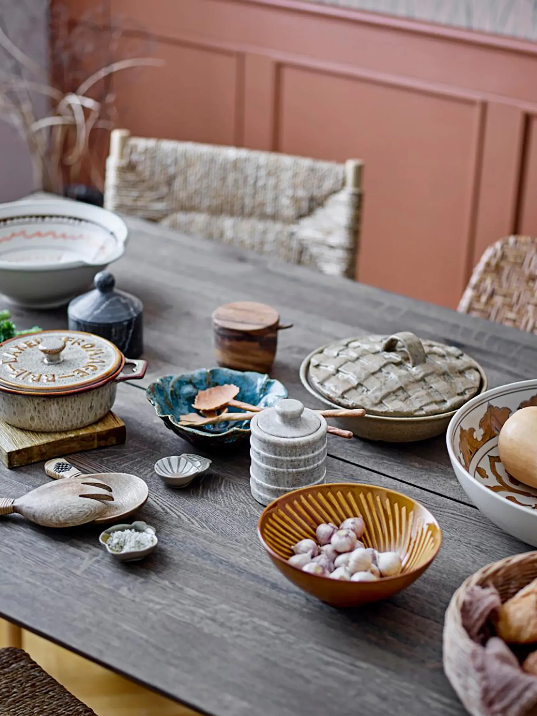 BENSIMON Plats & Saladiers<Plat au four avec couvercle aram gres gris - bloomingville BEIGE