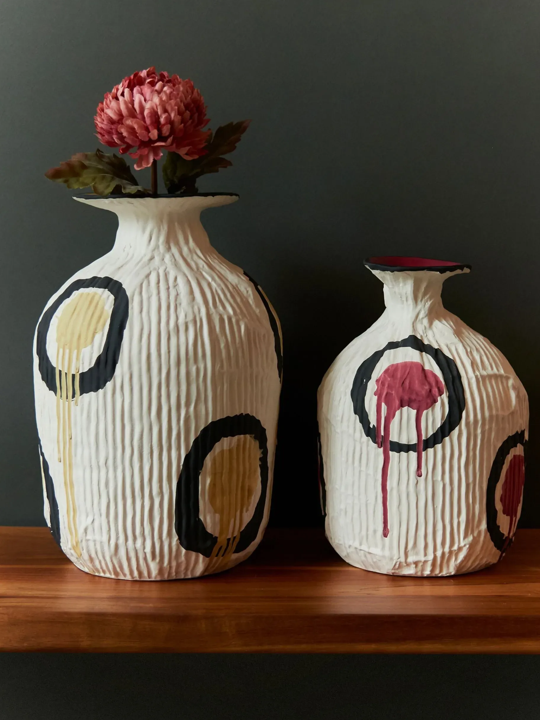 BENSIMON Vases<Vase effet papier mache dessin - m... JAUNE